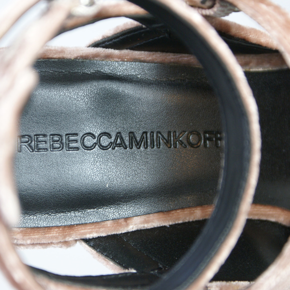 Rebecca Minkoff Mary Jane Pink Velvet Block Heels - Picture 6 of 6